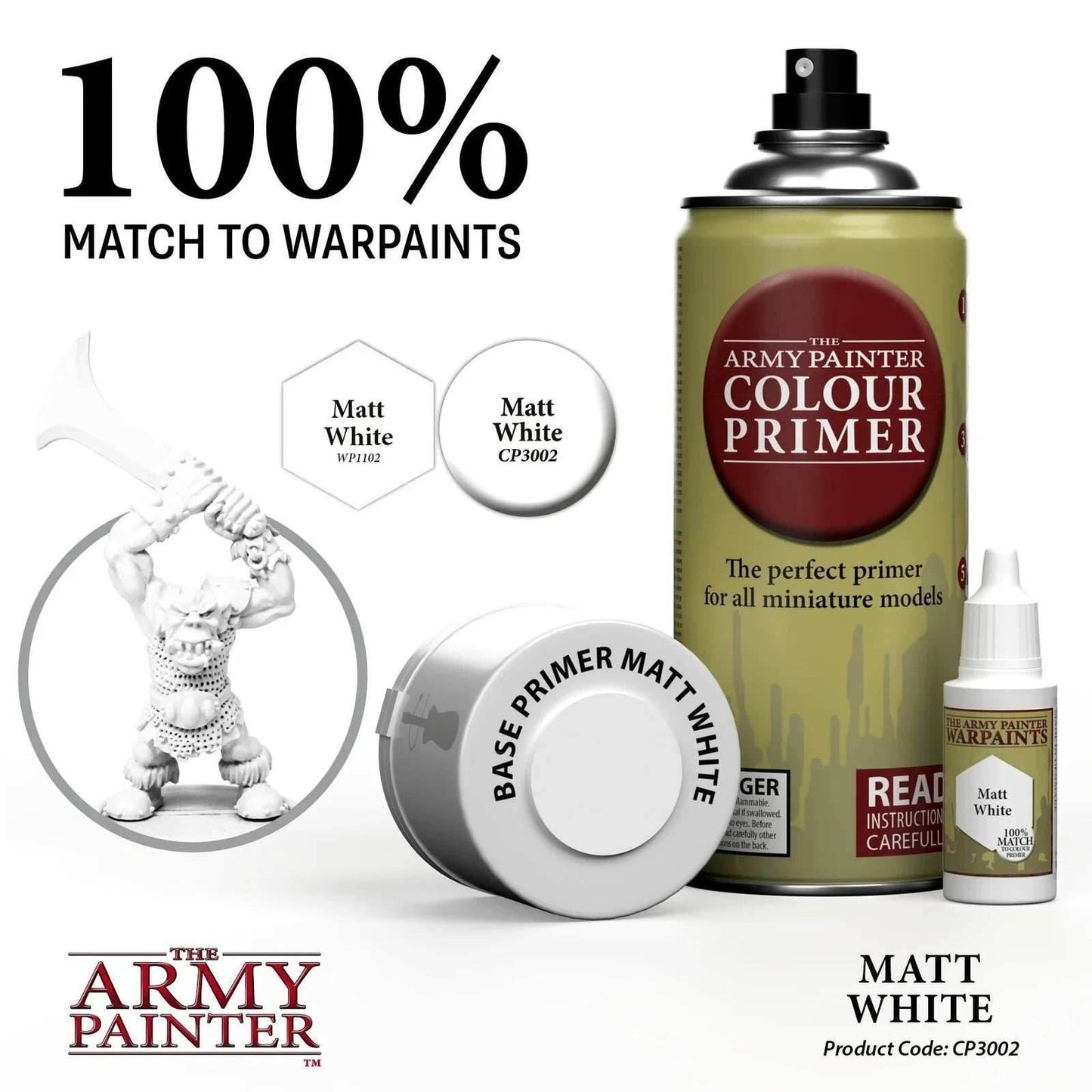 Army Painter Base Primer: Matte White Undercoat - 