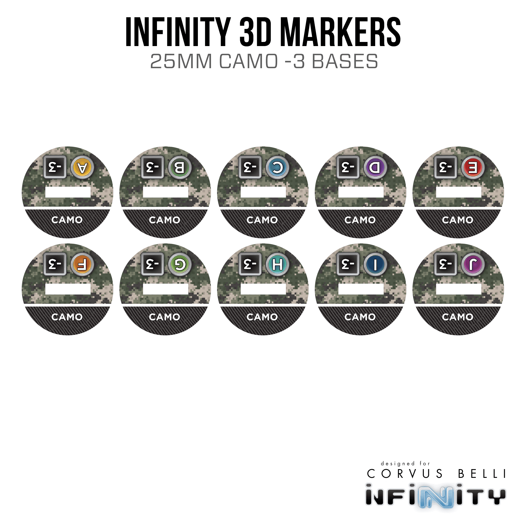 Infinity 3D Markers: Sombras (25mm Camo -3) - A