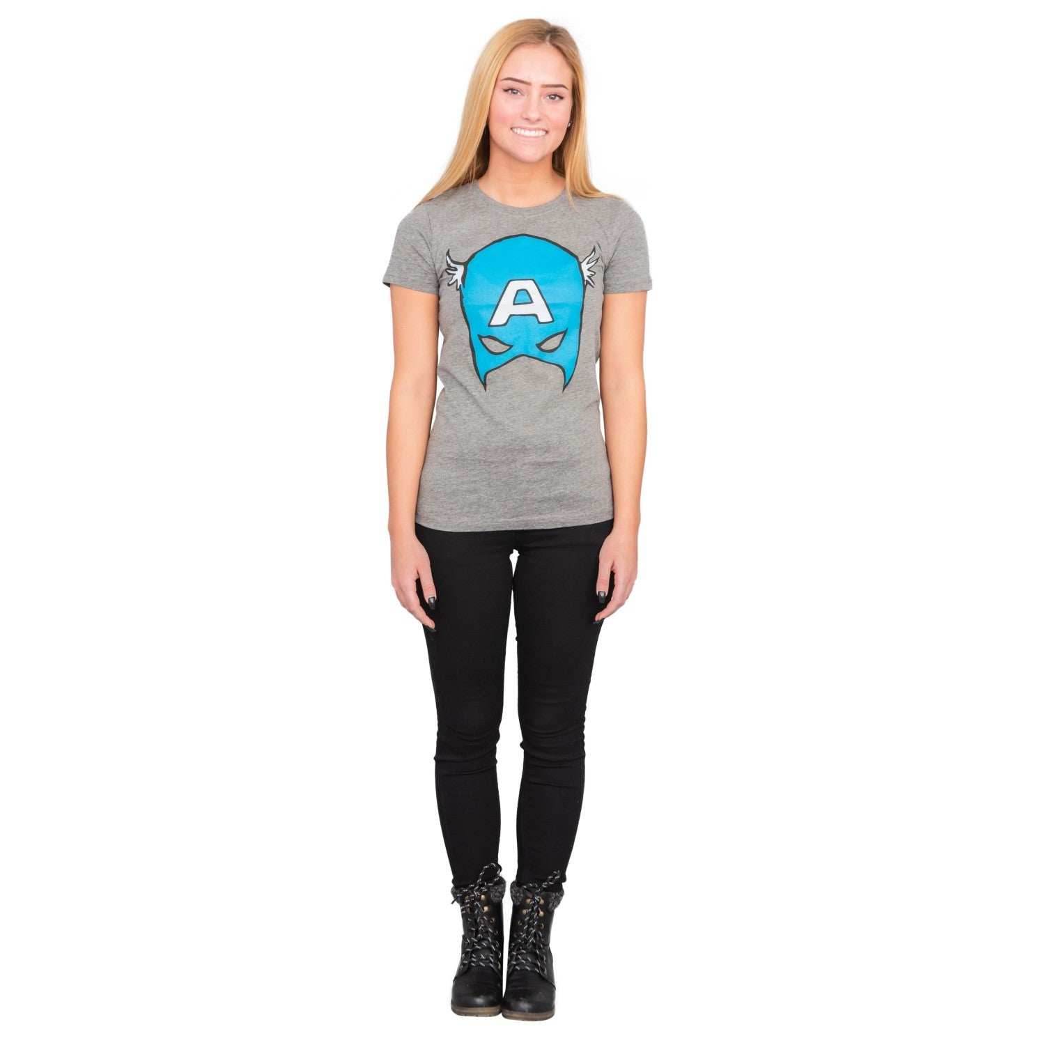 Captain America Big Blue A Mask T-Shirt - S