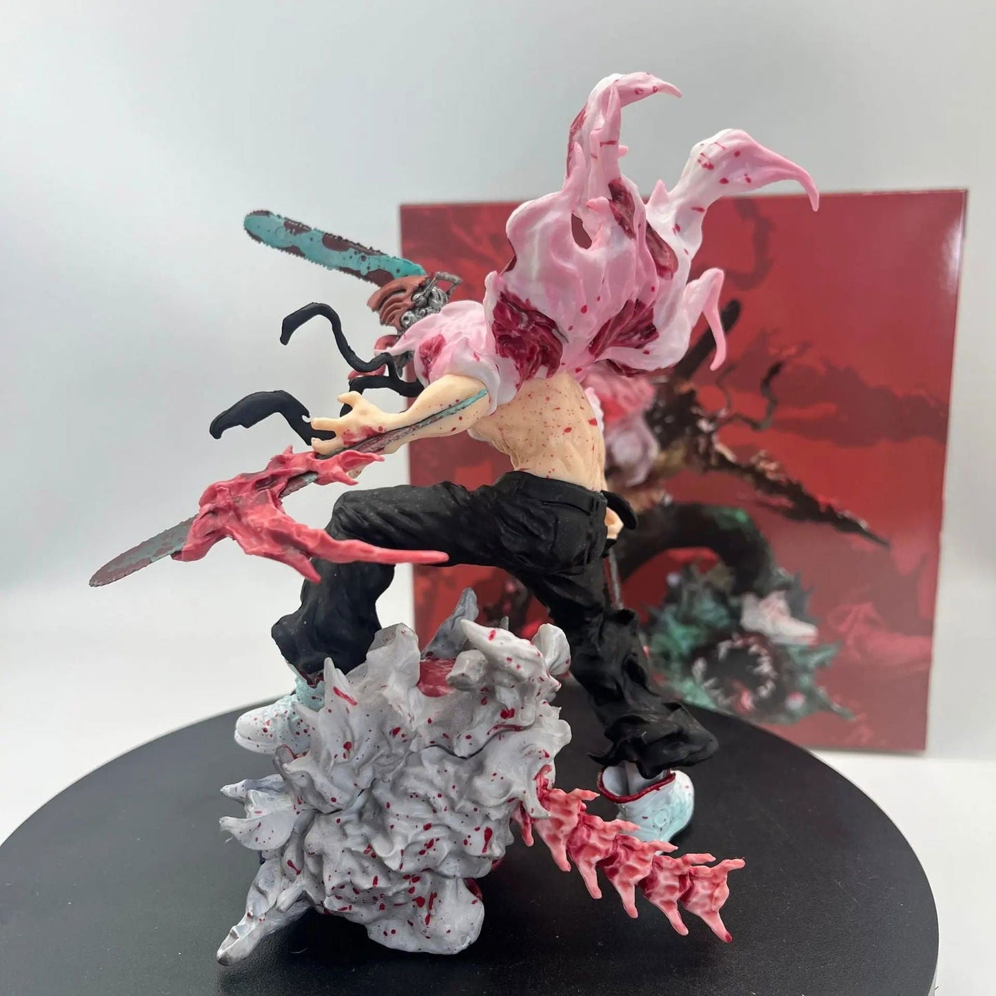 Chainsaw Man Denji Vs. The Bat Devil Anime Figurine, Chainsaw Man Figurines 16 cm