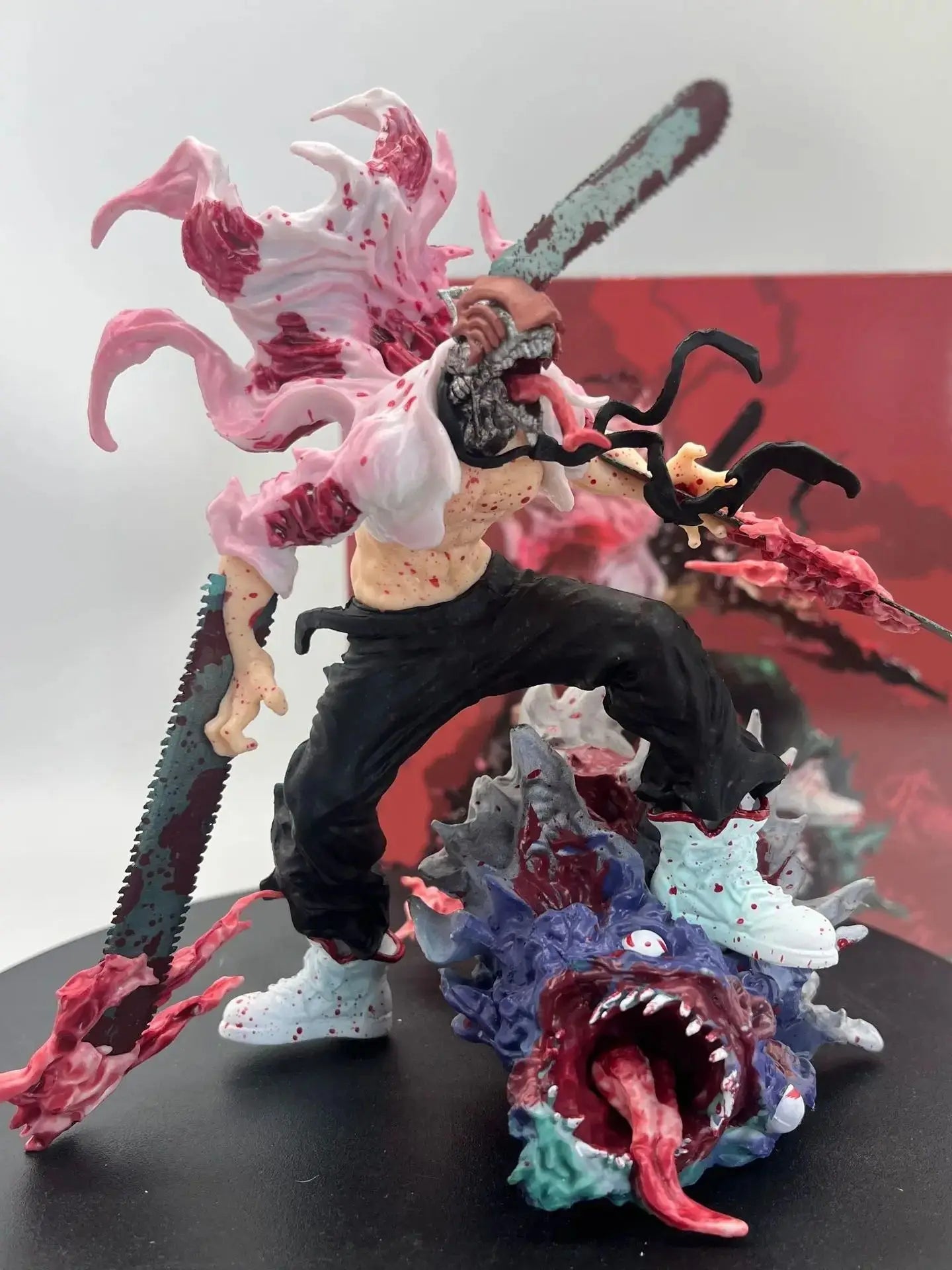 Chainsaw Man Denji Vs. The Bat Devil Anime Figurine, Chainsaw Man Figurines 16 cm