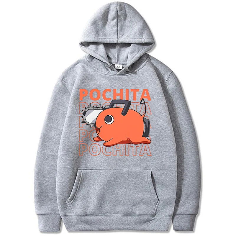 Chainsawman Women Hoodies, New Anime Hoodies Funny Pochita Graphic Print, Sweatshirt Long Sleeve Loose Tops