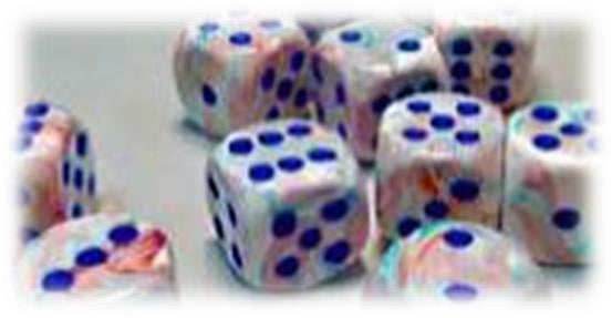 Chessex Festive Pop Art Pink/Blue Dice Sets – Multiple Options Available - 7-Die Set