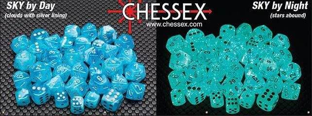 Chessex Luminary Sky/Silver (Multiple Options) *read description* - 7-Die Set