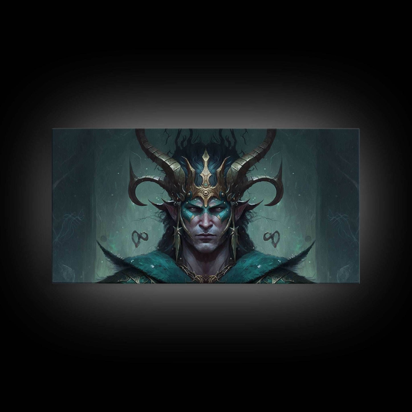 Aesthetic Loki the Trickster God, Norse Mythology, Framed Canvas Print, Extra Large Art, Fantasy Decor, Pastel Aesthetic Art - 10x20 Inches / Gallery Wrap Canvas - Ready To Hang