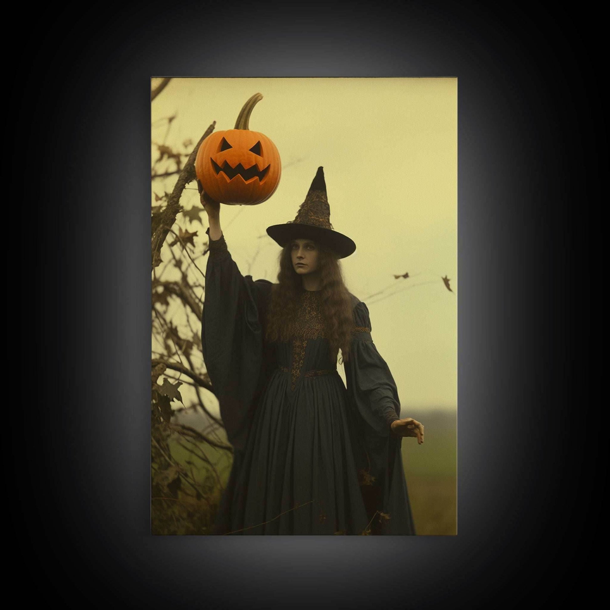 Witch Art Print, Occult Art, Dark Wall Art, Dark Fantasy, Witch Halloween, Canvas Print, Wall Art, Vertical Print, Home Decor, Wall Decor - 8x12 Inches / Gallery Wrap Canvas - Ready To Hang
