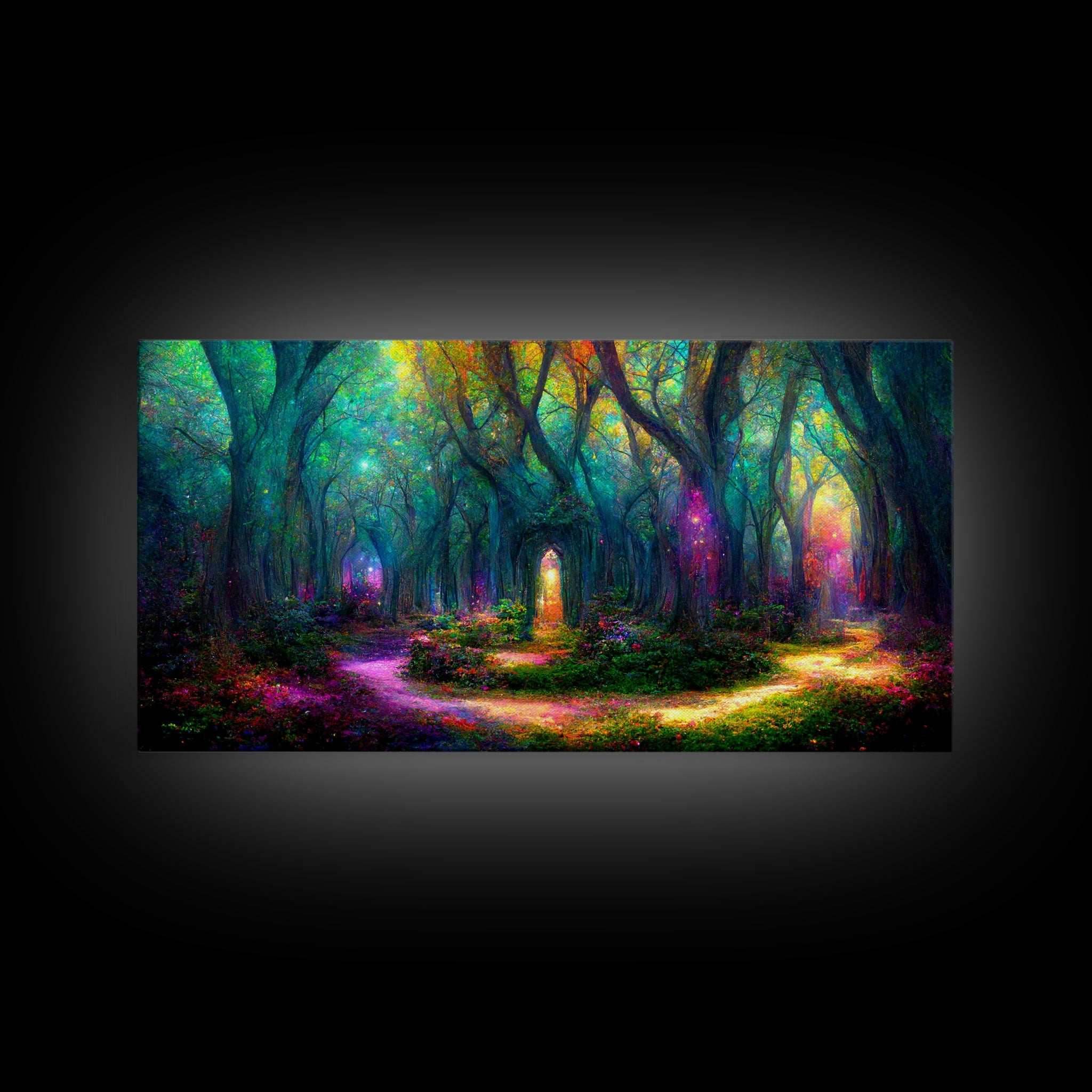 Fantasy wall art, canvas print, magical forest, fantasy landscape art, ready to hang wall art - 10x20 Inches / Gallery Wrap Canvas - Ready To Hang