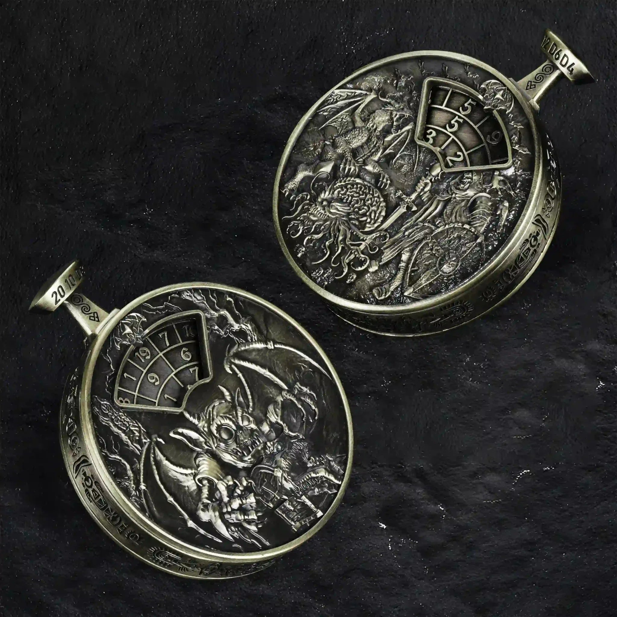 Unique Metal DND Spinning Dice Pocket Watch