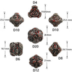 Punk Steam Ming Dynasty - Black Gold Mechanical Gear Solid Metal Dice Set