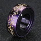Cool Metal Fingertip Spinning D20 Dice Ring