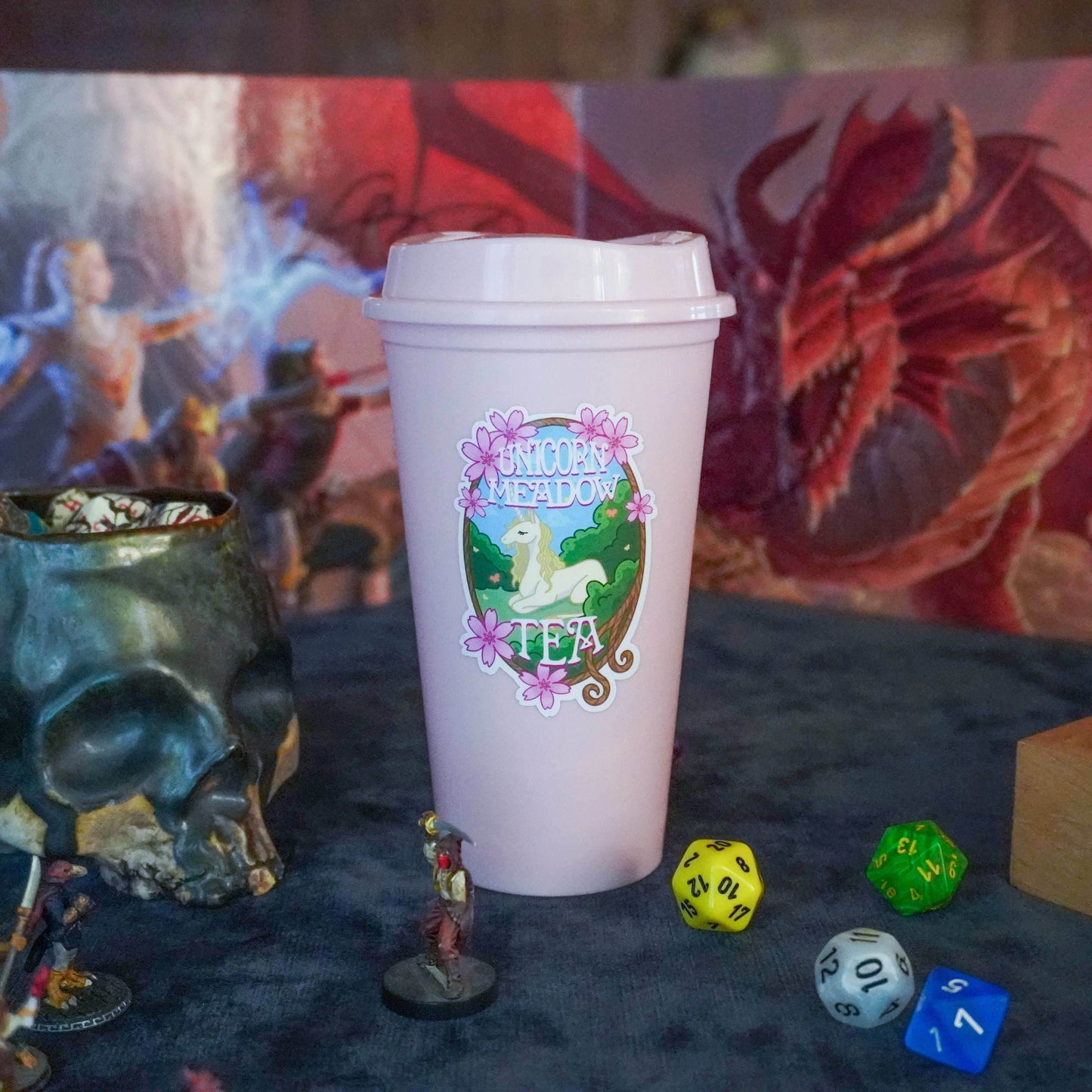 Coffee Cup Dice Tower – Roll with Caffeinated Style - White / Chimera Coffee