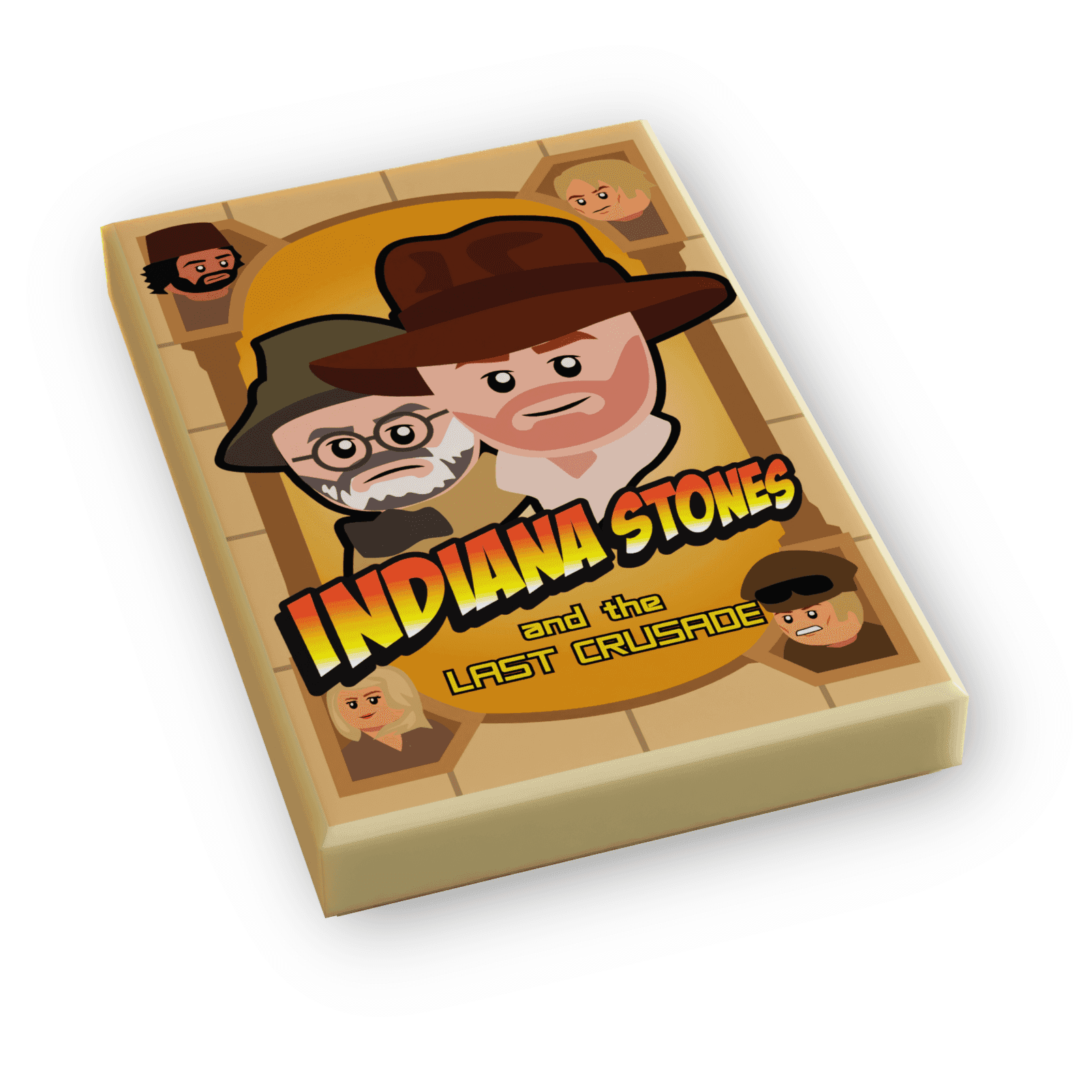 Indiana Stones, Last Crusade Movie Cover (2x3 Tile) - B3 Customs - 