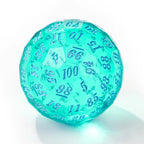 D100 Quicksand Resin Dice - 50mm Transparent 100-sided Dice Ball