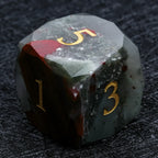 Kickstarter Dice - Natural Bloodstone DND Gemstone Dice Set - Khepri's Blessing