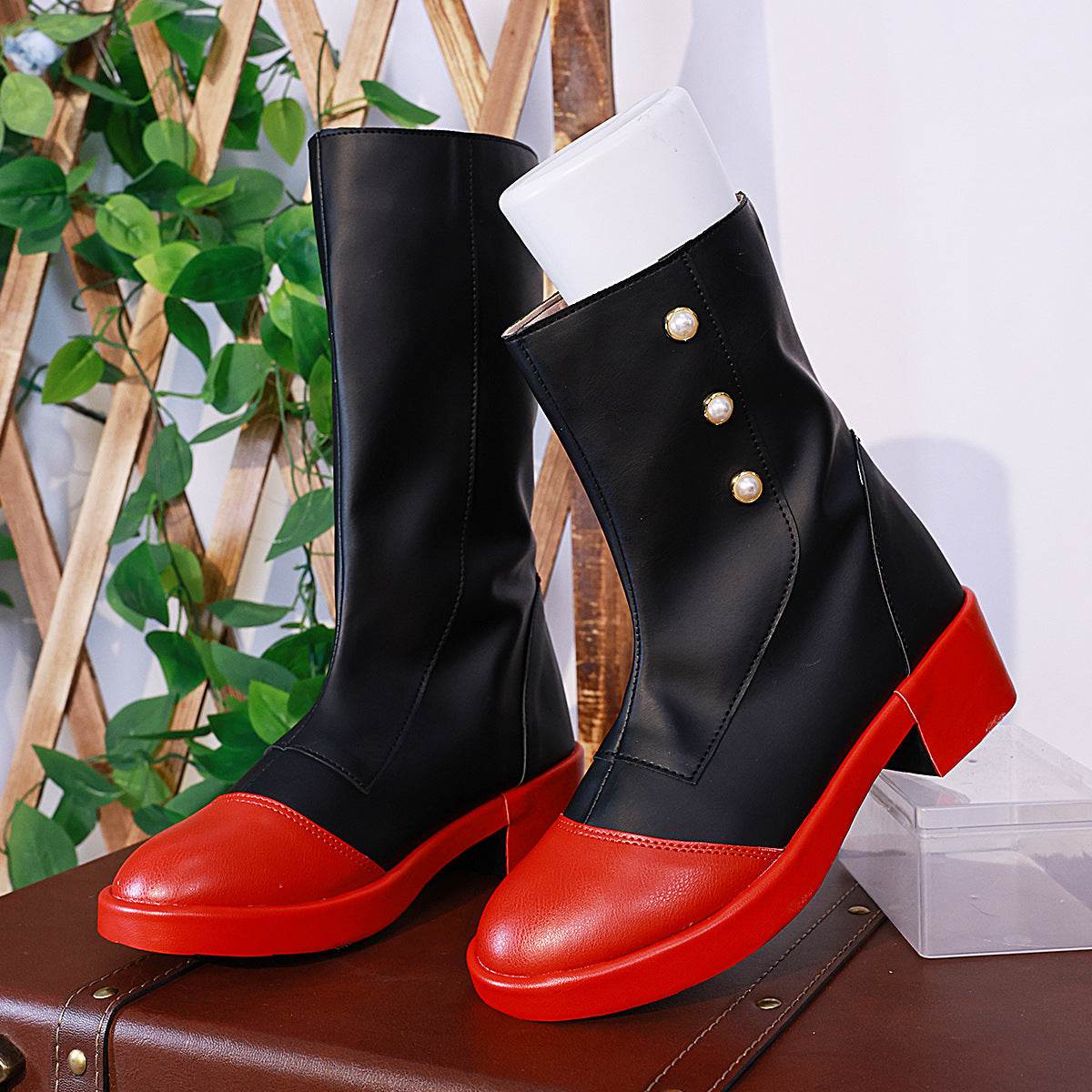 Genshin Impact Linkage Linneline Nite Kentucky Fried Chicken cos clothes KFC animation game cosplay clothes matching shoes - KFC Lynette shoes / 36
