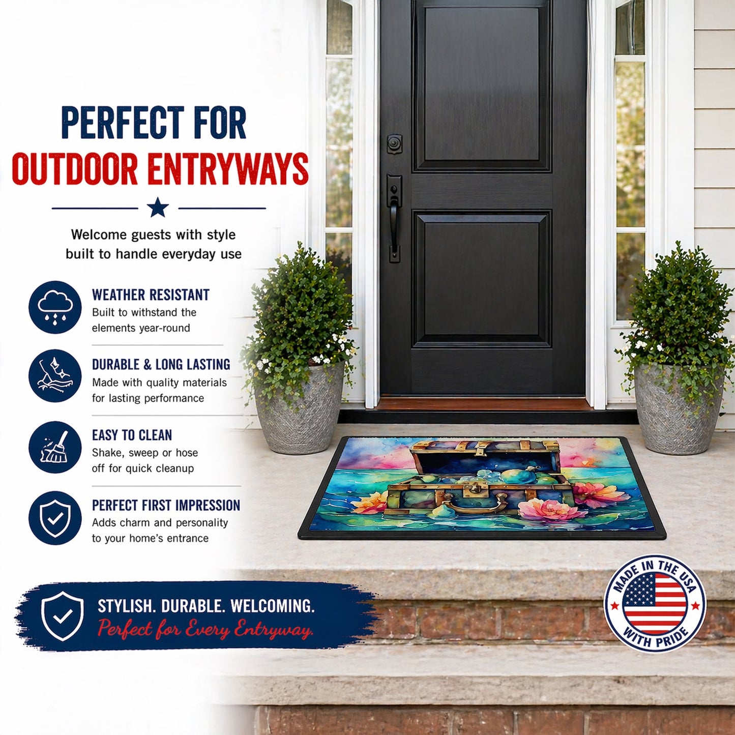 Old Treasure Chest Doormat 24x36in