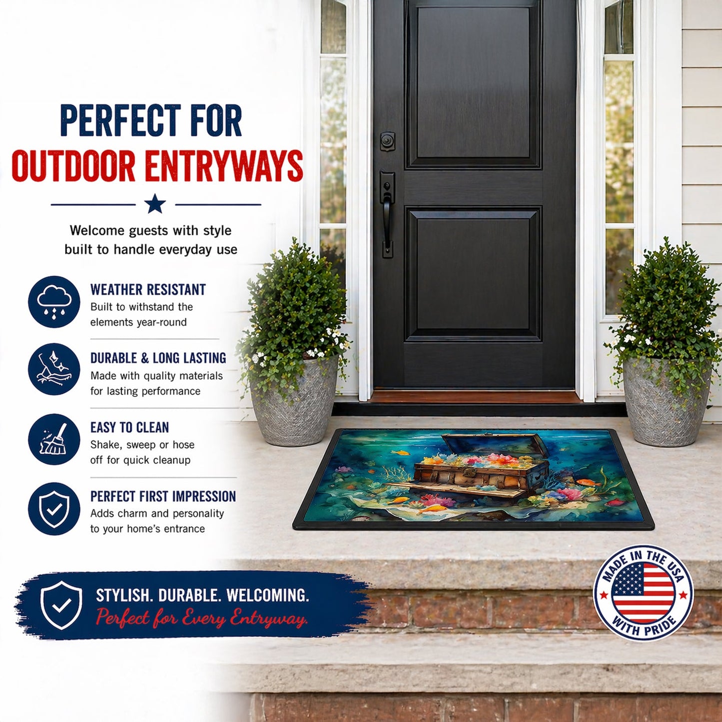 Sunken Treasure Chest Doormat 24x36in