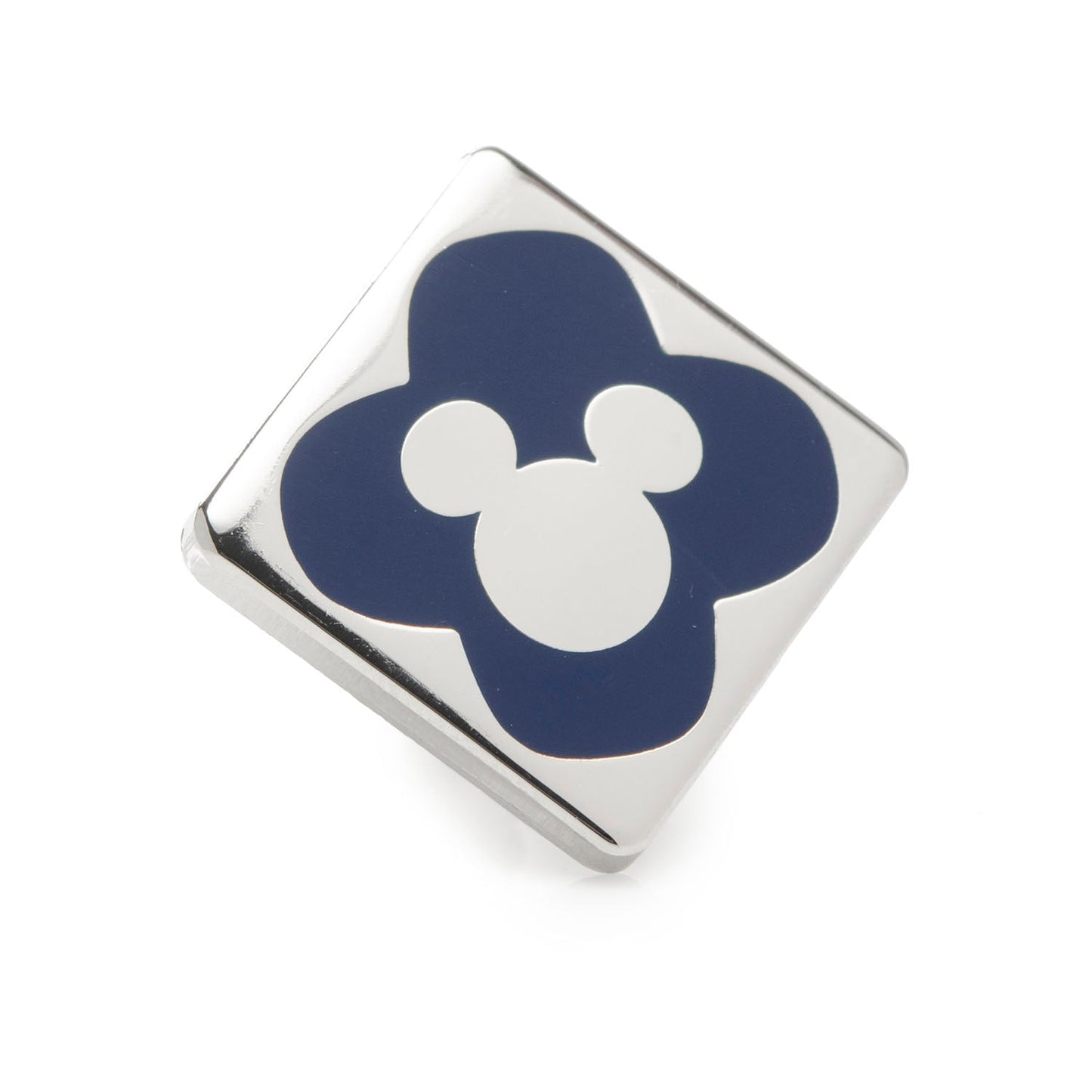 Disney Donald Duck Patterned Black Socks and Mickey Mouse Blue Lapel Pin Gift Set