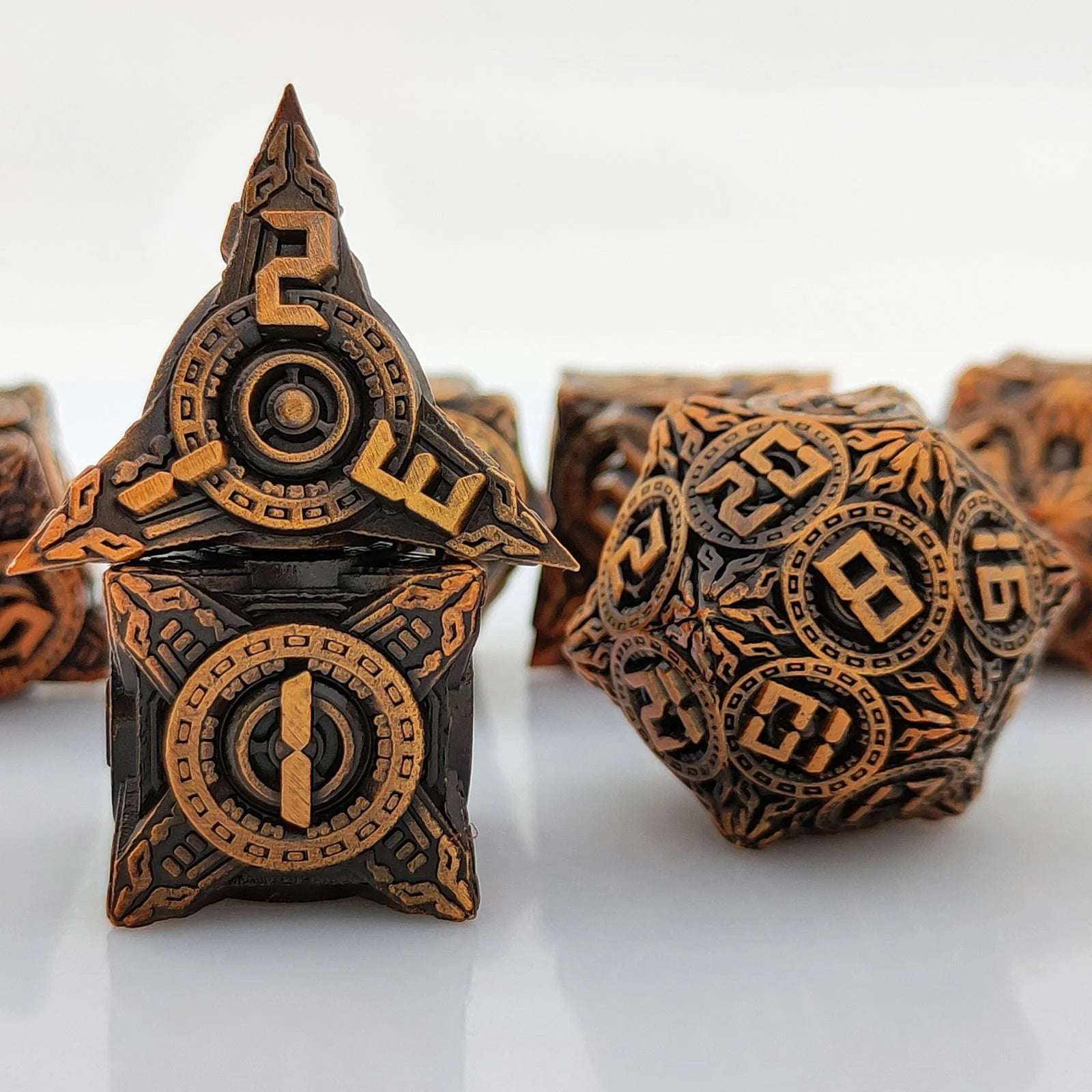 UFO Elements - Solid Metal DND Dice Set Ancient Gold