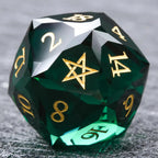 Bear Dice DND Multi-Sided Engraved Glass Gemstone Dice Set