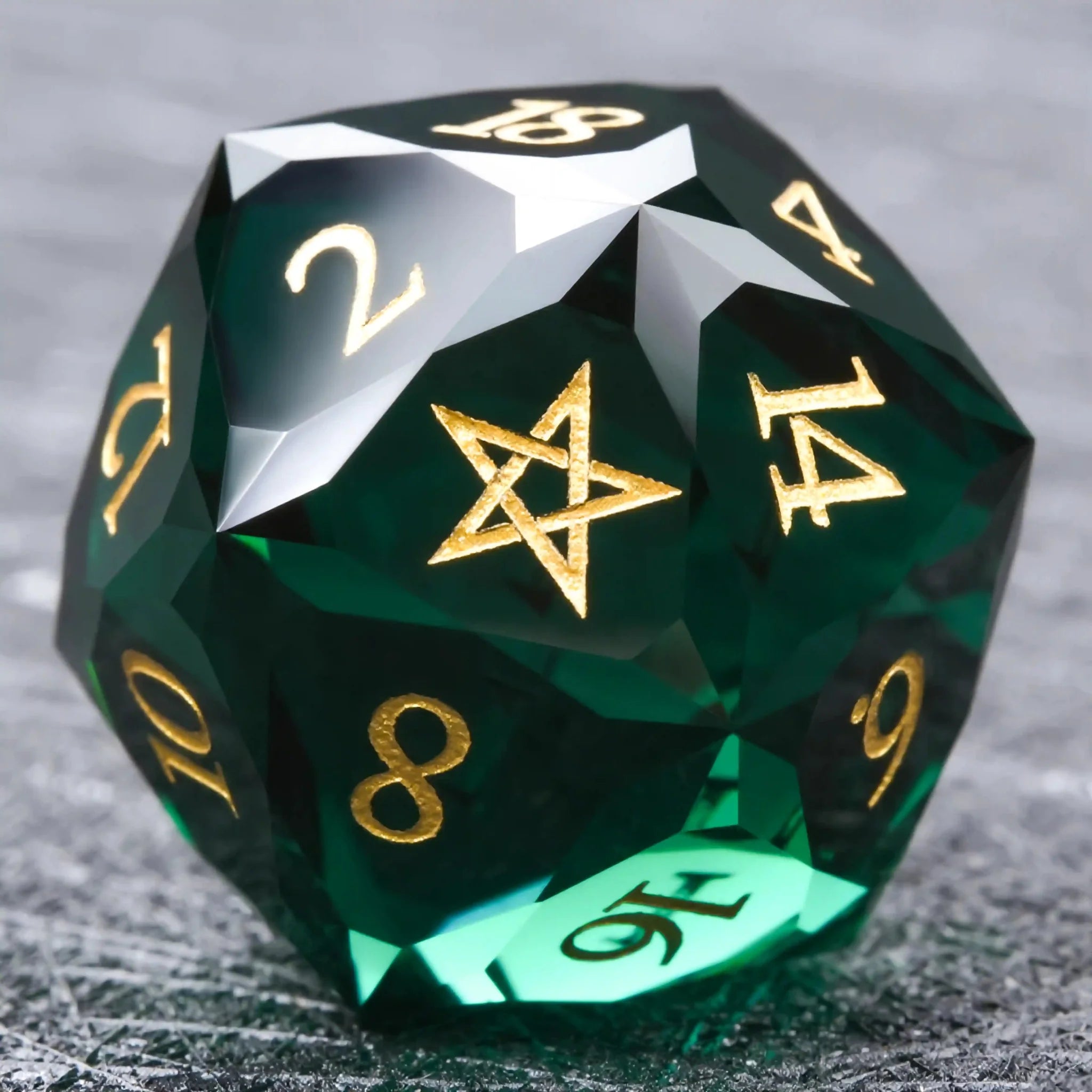 Bear Dice DND Multi-Sided Engraved Glass Gemstone Dice Set