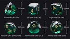 Bear Dice DND Multi-Sided Engraved Glass Gemstone Dice Set
