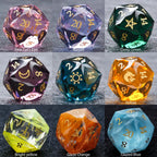 Bear Dice DND Multi-Sided Engraved Glass Gemstone Dice Set