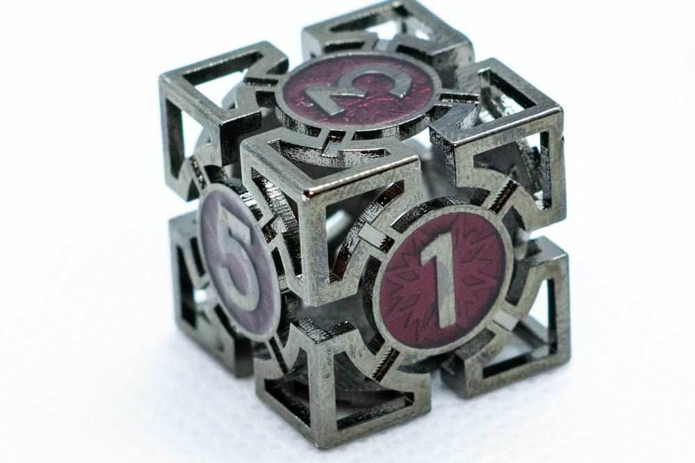 Black w/Dark Maroon Deadly Arrow Dice | 7-Dice RPG Set High Visibility - 