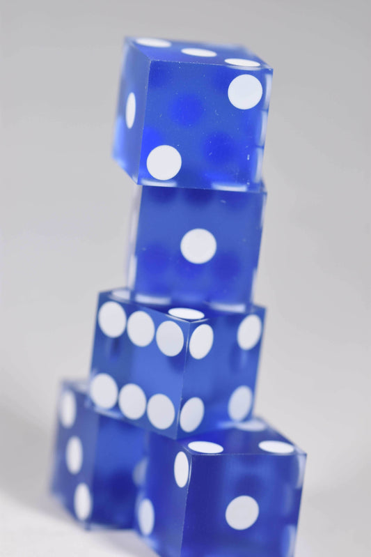 Powder Baby Blue Casino Dice d6 19mm Razor Edge RARE - 