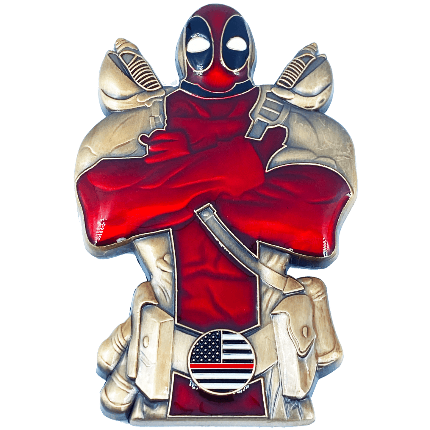 DL7-08 Deadpool inspired Fire Fighter Thin Red Line Fireman FireFighter Department - 