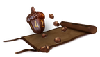 Leather Satchel with 6 Acorn Dice - Legend in the Mist