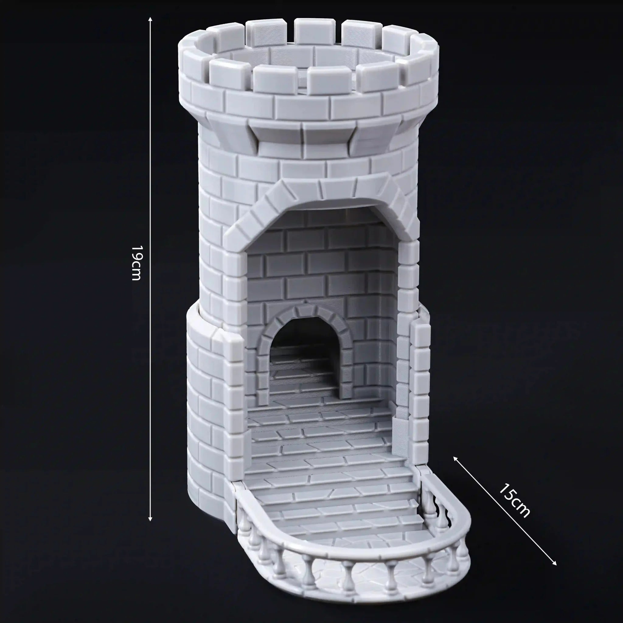 3D printed medieval castle dice tower