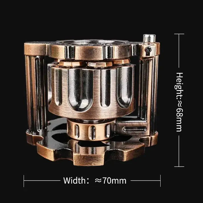 Unique dnd revolver dice set: 7 cool metal dnd bullet dice in the rotating revolver cylindrical magazine