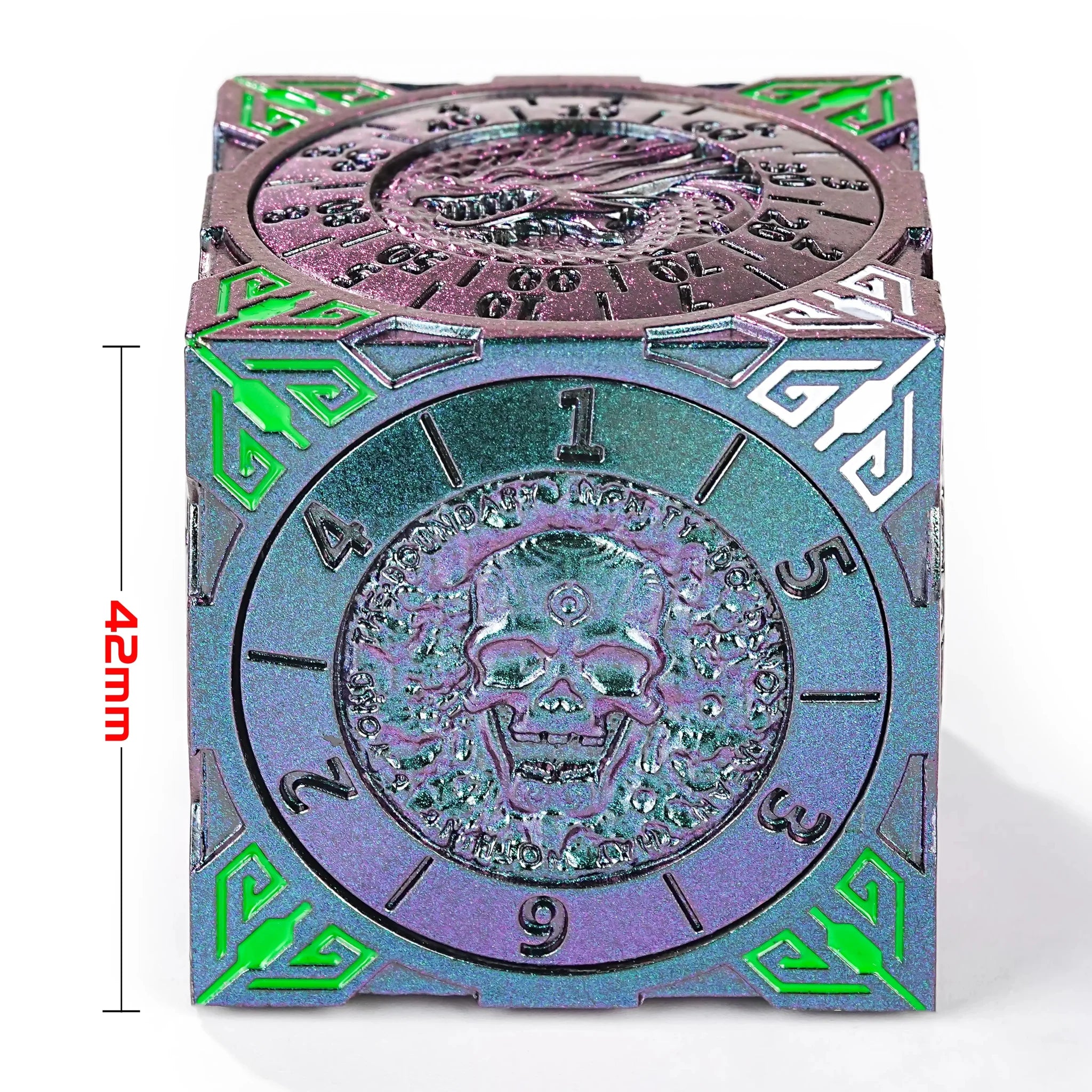 Cool Table Game Dice Spinner: 7-in-1 Metal Solid Cube Six-Sided Circular Spinning Roulette Dice