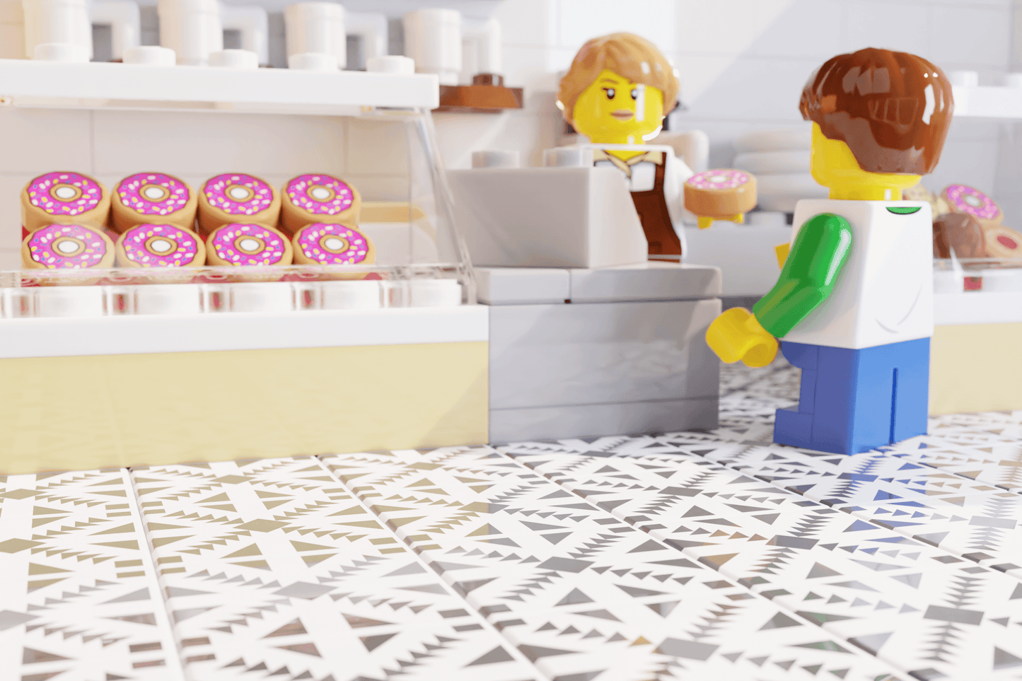Parlor Doughnuts Tile Part Pack (20 Tiles) made with LEGO parts - 