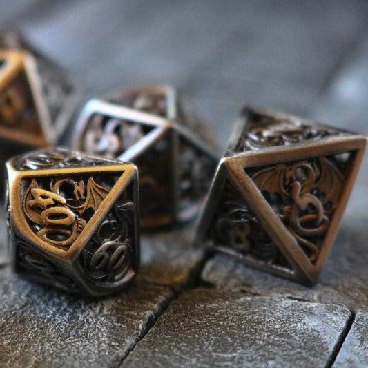 Dragon Flight Hollow Silver Metal DND Dice Set - Only 1 D20
