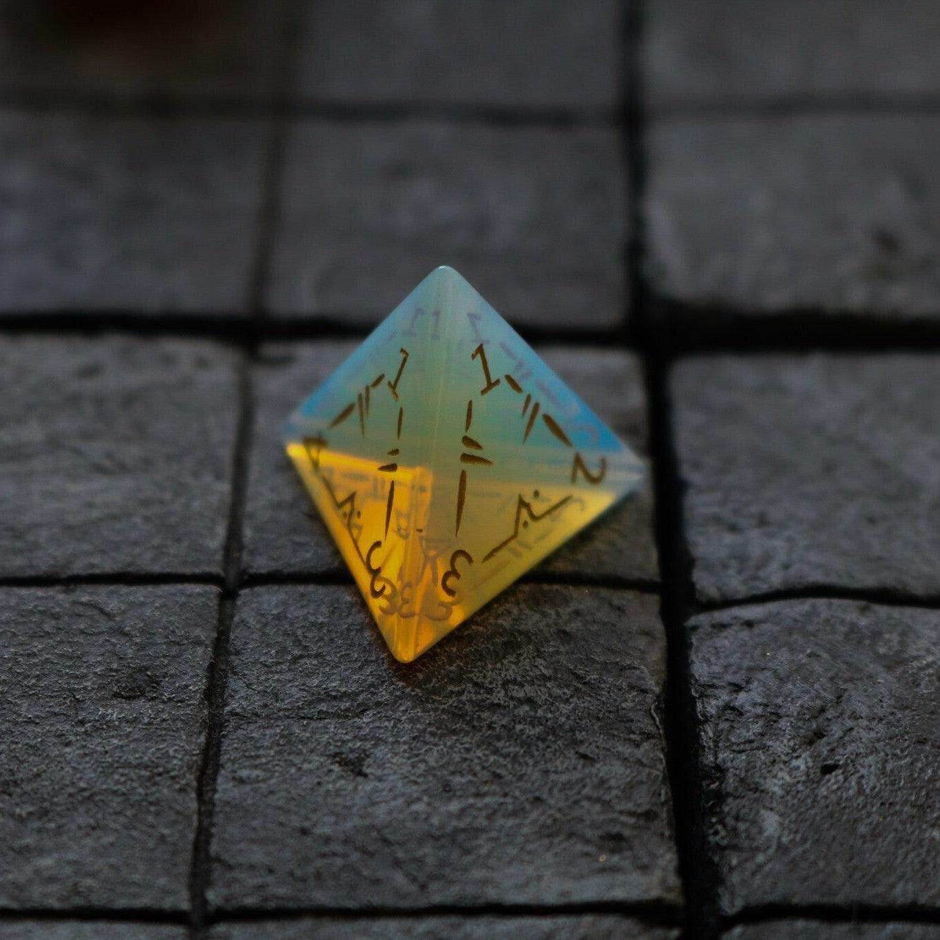 Dragon Shield Opalite Gemstone DND Dice Set - Full Set And Free Dice Box