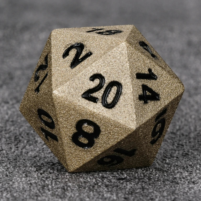 Dwarven-Forged Antique Gold Metal D&D Dice Set
