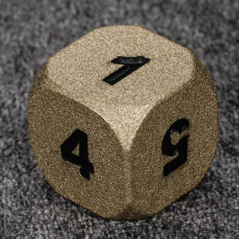 Dwarven-Forged Antique Gold Metal D&D Dice Set