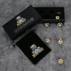 Dwarven-Forged Antique Gold Metal D&D Dice Set