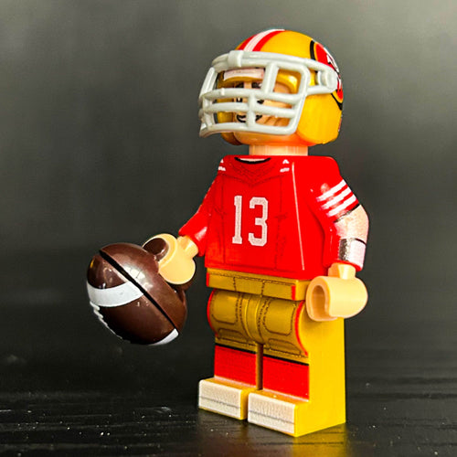 #13 QB San Francisco Football Player Minifig - B3 Customs - 