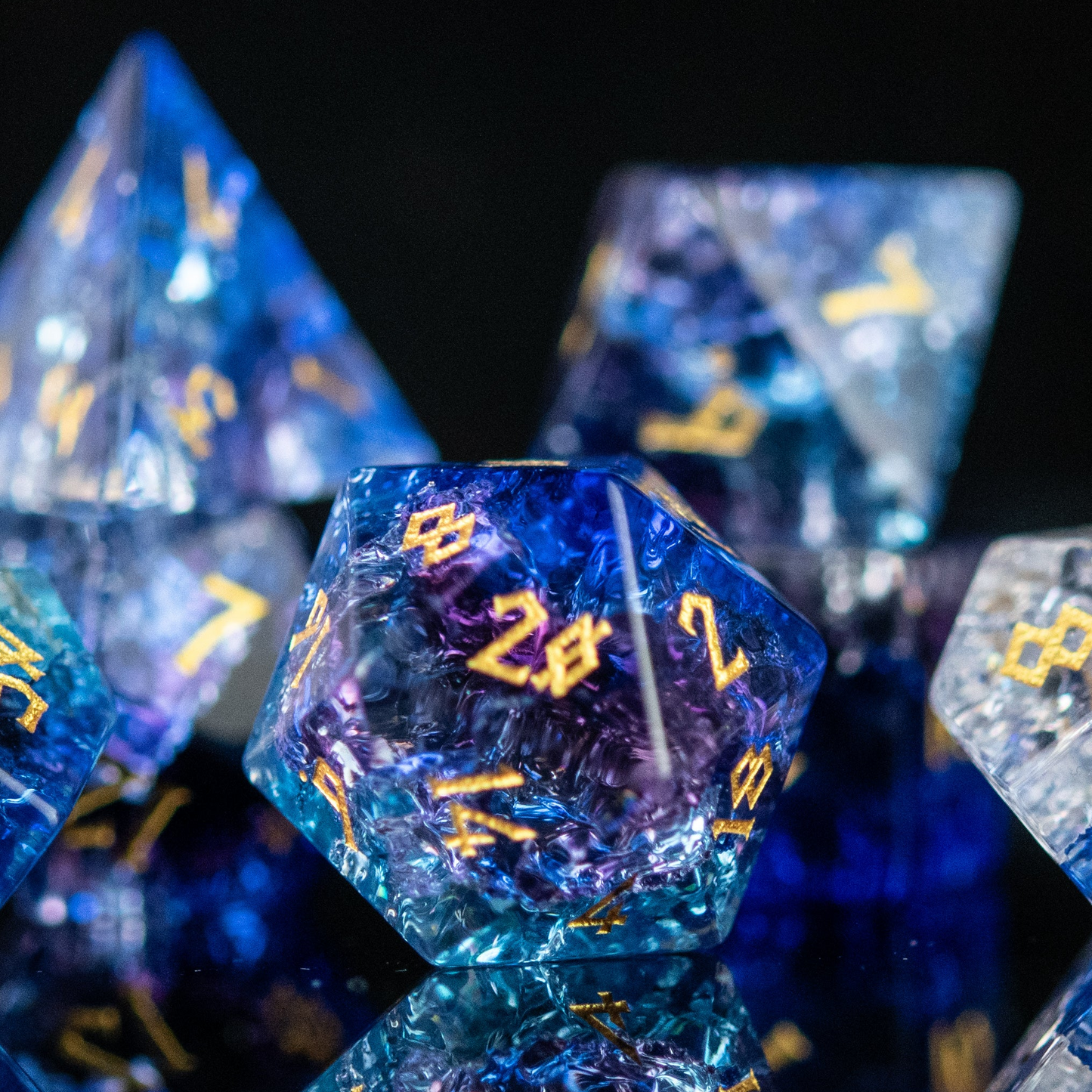 Enchanted Waters Shattered Glass Dice Set