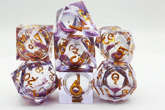 Sharp-Edged Liquid Core RPG Dice Set - Purple