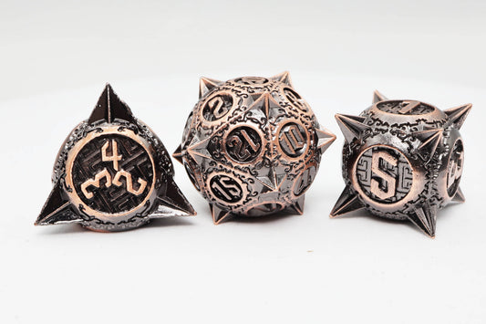 Meteor Storm: Copper Asteroid - Metal RPG Dice Set - 