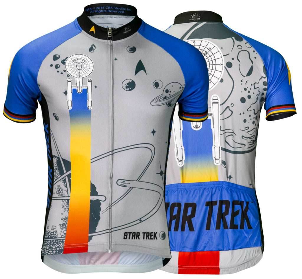 Star Trek Final Frontier Men's Cycling Jersey (S, M, L, XL, 2XL, 3XL) - Silver/Blue / Small
