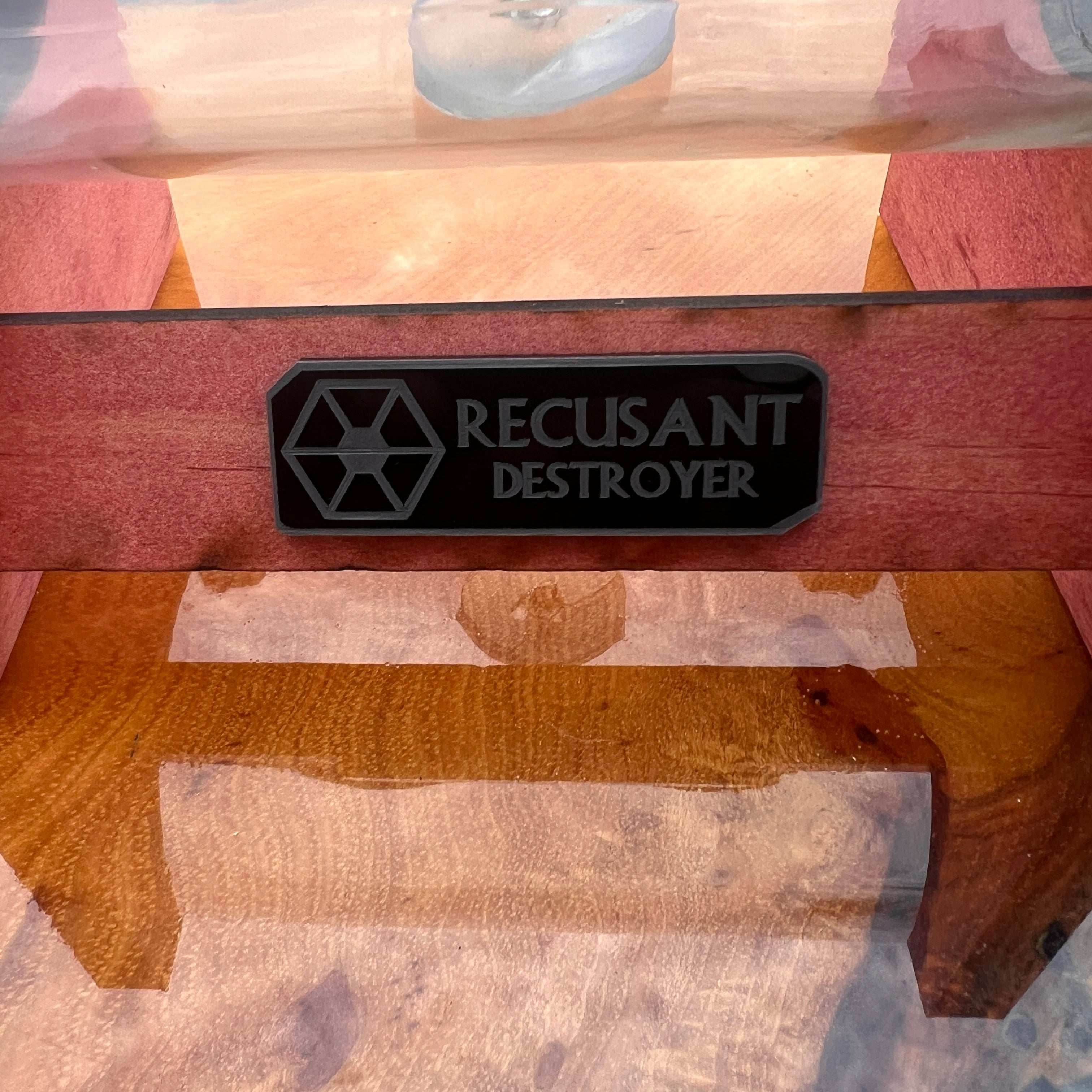 Star Wars Separatist Recusant Destroyer in a Wine Bottle - With Stand