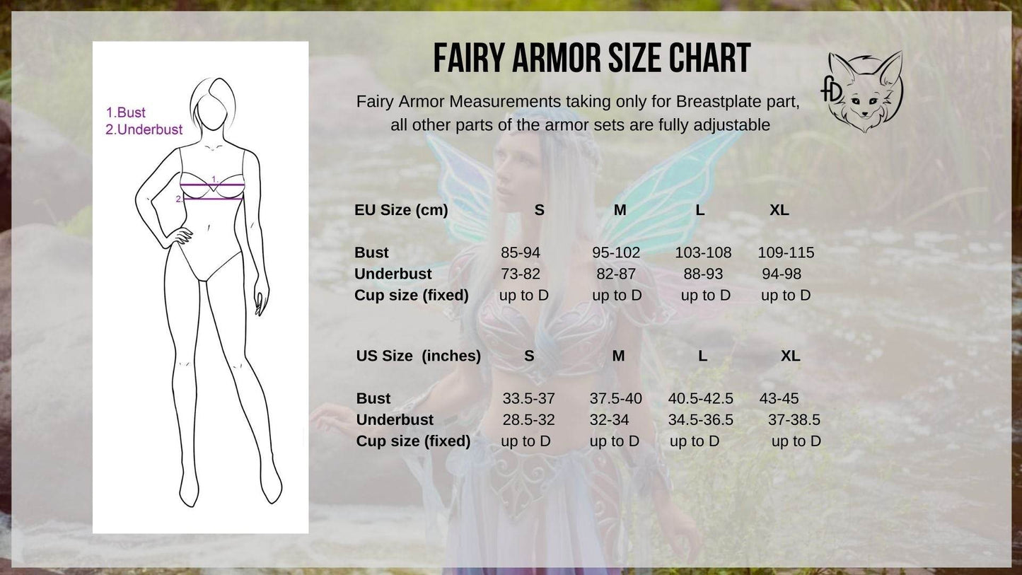 Fairy Armor Pre Made Painting Kit Armor set - Custom Made - S / Shoulders + Breastplate