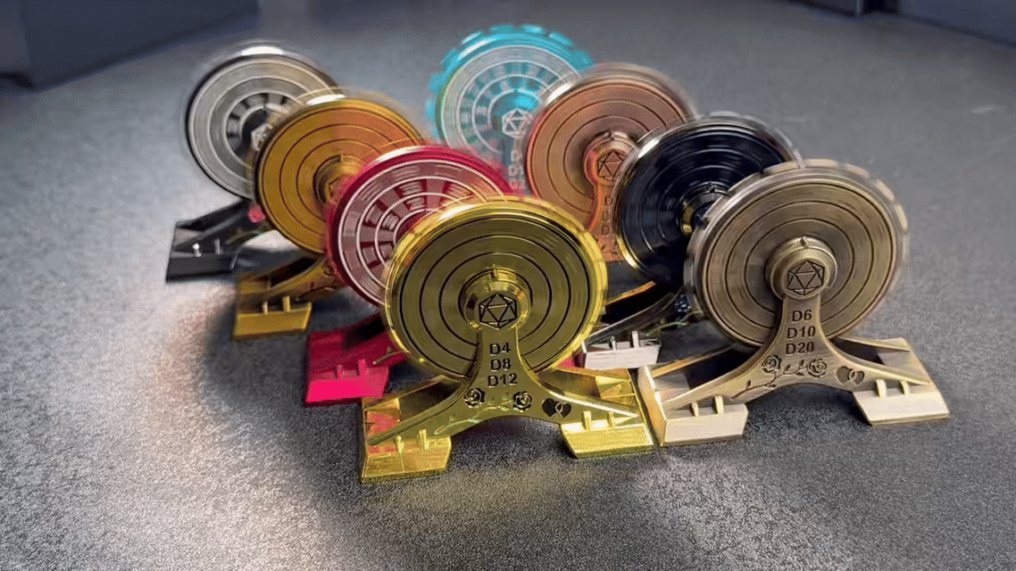 Metal DND Dice Spinner: Rose Love Ferris Wheel Spinning Dice