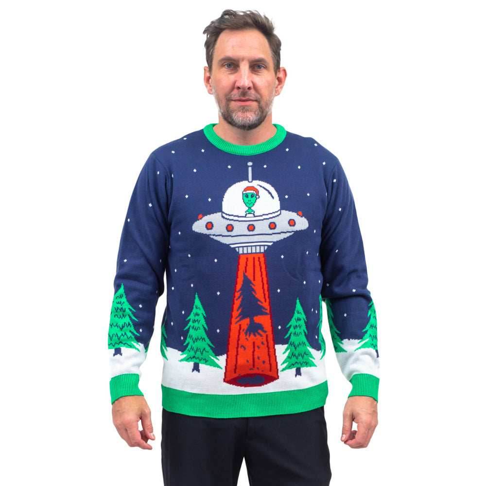 Flying Saucer Tree Abduction Sweater - XS