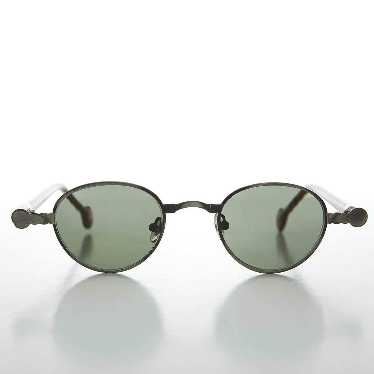 90s Metal Steampunk Victorian Wide Frame Vintage Sunglass - Gideon - Antique Bronze / Gray Lens